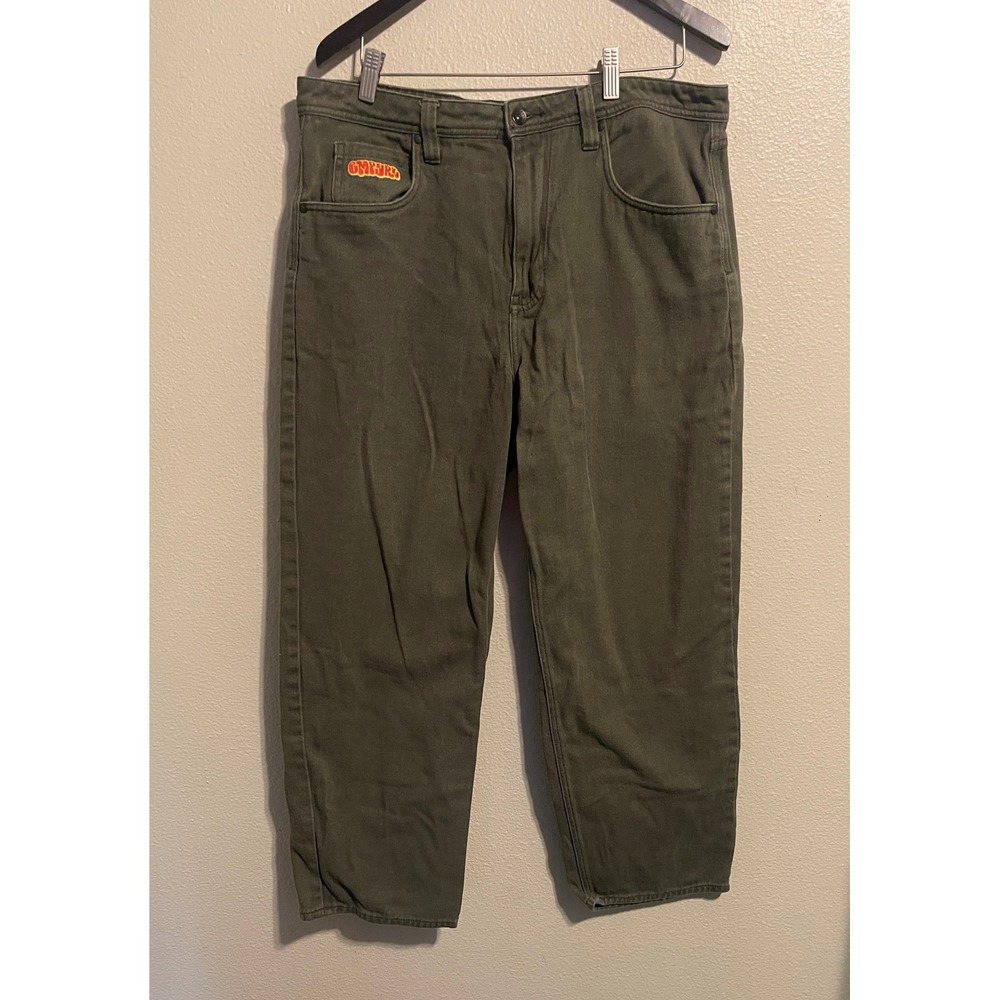 Empyre Relaxed Fit Olive Green Denim Jean Pants‎ Mens Size 34